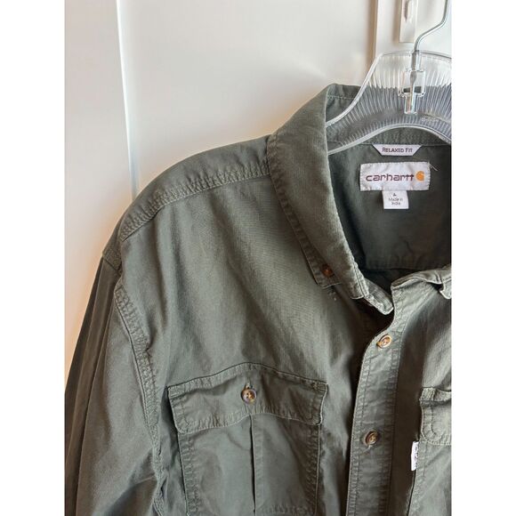 EUC Carhartt Foreman Long Sleeve Work Shirt, Moss, Sz. Large - Picture 7 of 12
